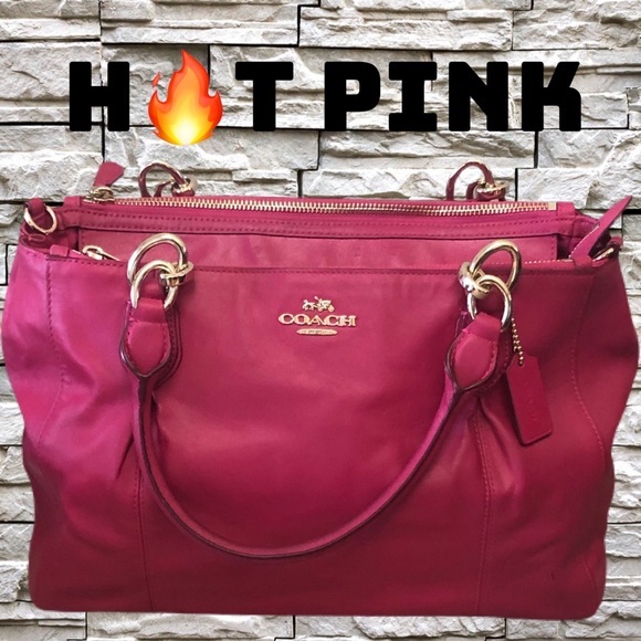 Coach Handbags - COACH HOT PINK LEATHER PURSE SHOULDER TOP HANDLE BAG